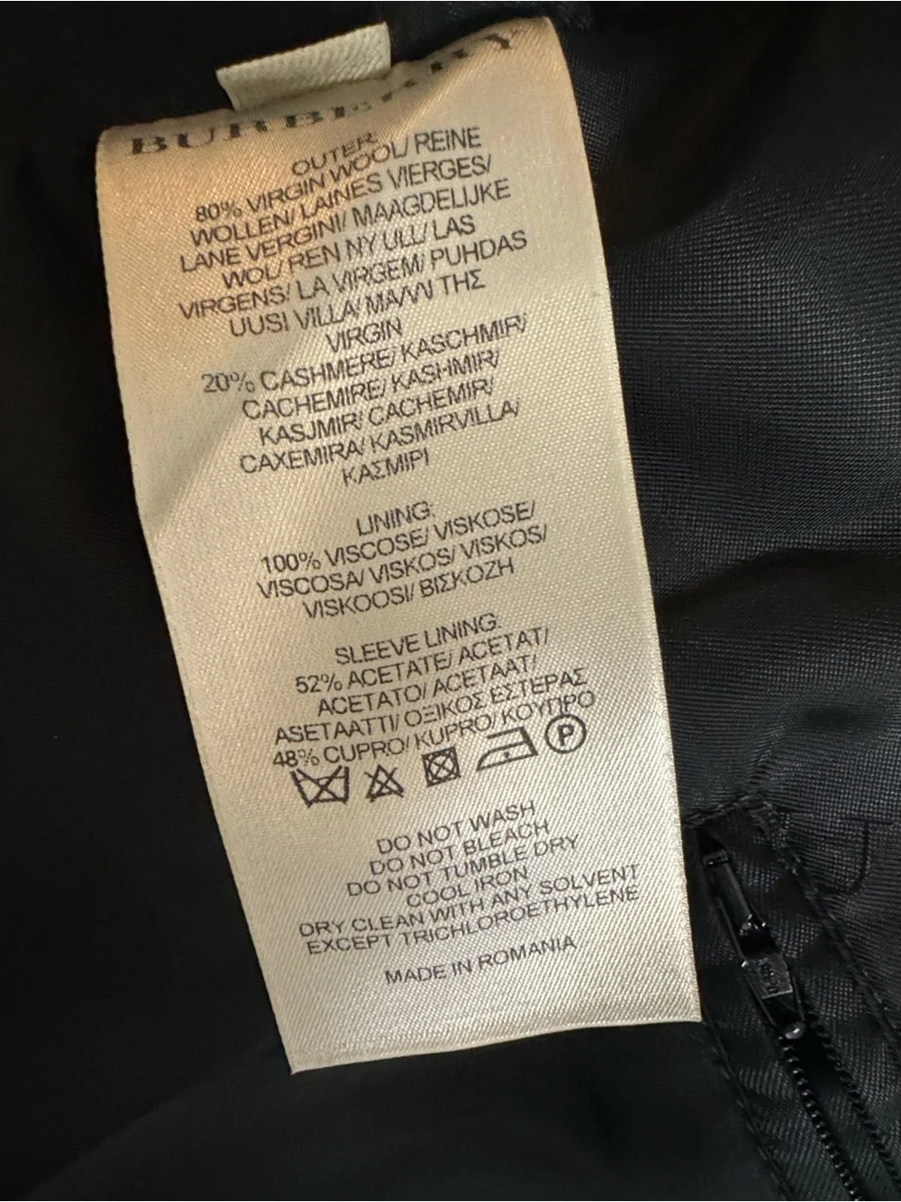 Burberry London Prorsum Virgin Wool and Cashmere Coat in  Brown.Size 48 - Picture 9 of 14